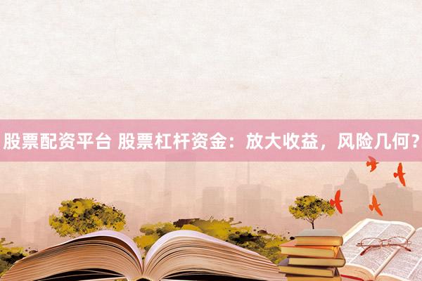 股票配资平台 股票杠杆资金：放大收益，风险几何？