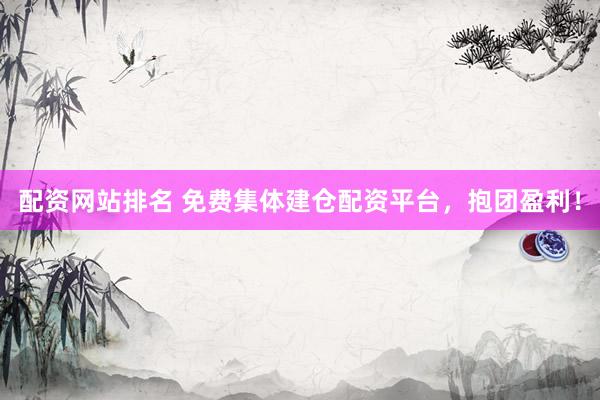 配资网站排名 免费集体建仓配资平台，抱团盈利！