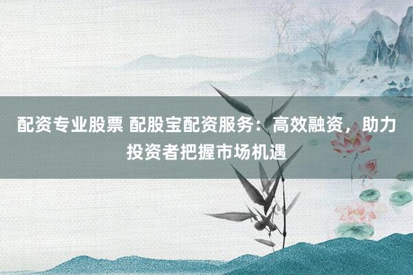 配资专业股票 配股宝配资服务：高效融资，助力投资者把握市场机遇