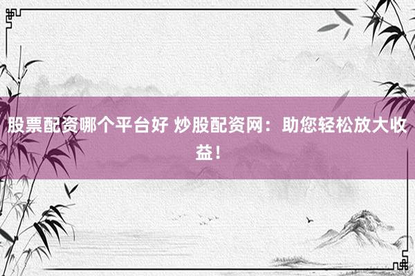 股票配资哪个平台好 炒股配资网：助您轻松放大收益！