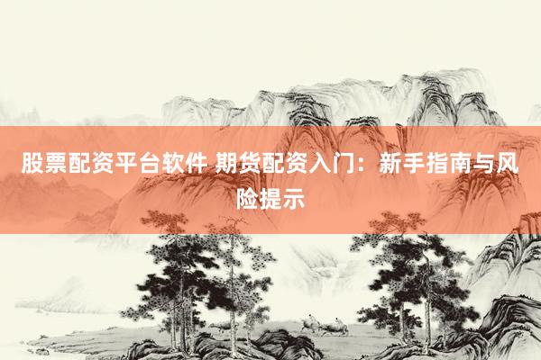 股票配资平台软件 期货配资入门：新手指南与风险提示