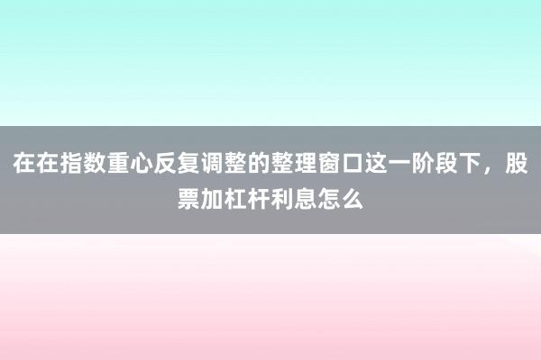 在在指数重心反复调整的整理窗口这一阶段下，股票加杠杆利息怎么