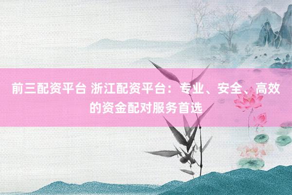 前三配资平台 浙江配资平台：专业、安全、高效的资金配对服务首选